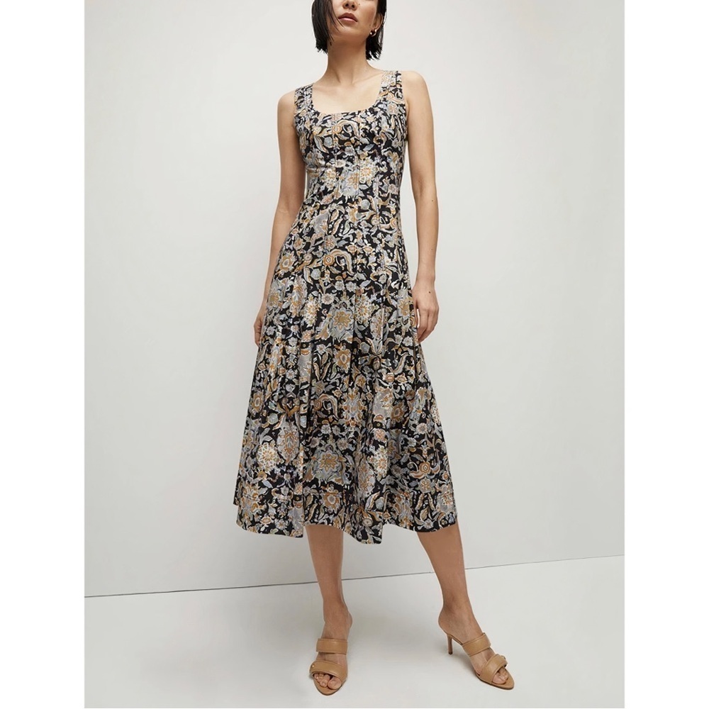 Veronica Beard Midi Floral Sleeveless Jolie Dress
